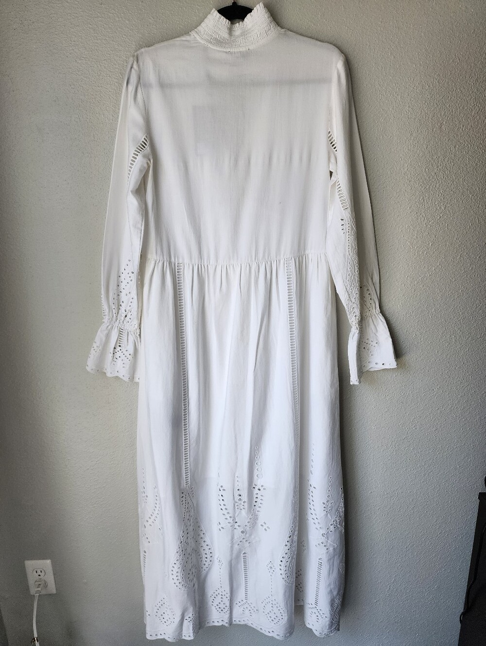The Kooples Broderie Anglaise Eyelet Embroidered Cotton Maxi Size 1 Small White - Picture 10 of 16